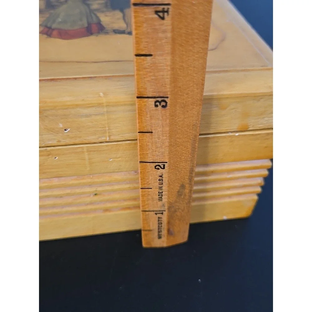 Vintage Wooden Storage Trinket Art Box‎ by Anton Pieck Victorian Scene 9